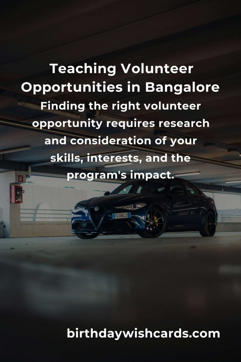 Exploring Teaching Volunteer Opportunities in Bangalore