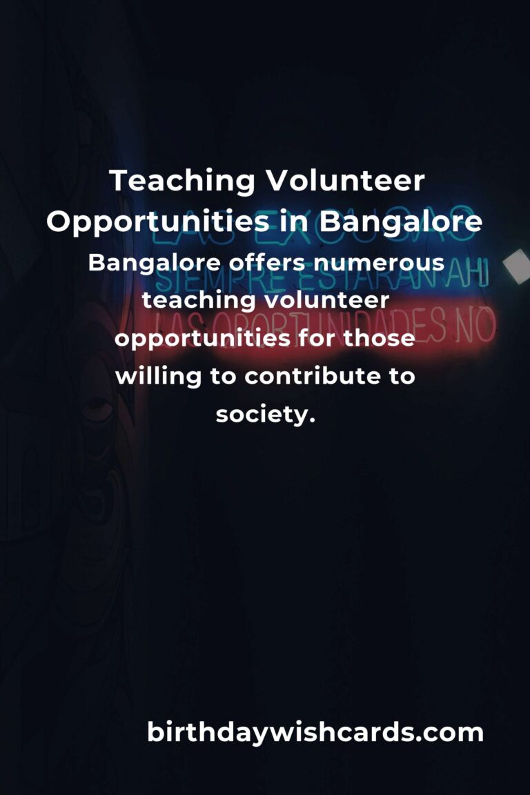 Exploring Teaching Volunteer Opportunities in Bangalore