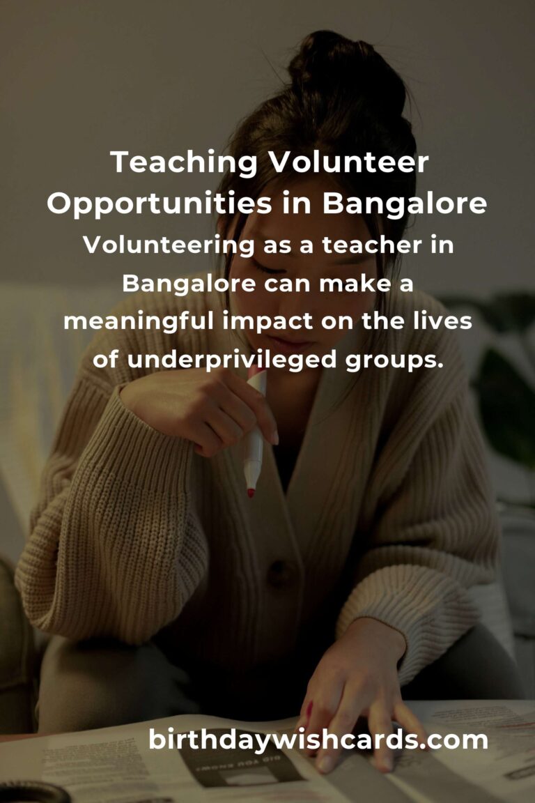 Exploring Teaching Volunteer Opportunities in Bangalore