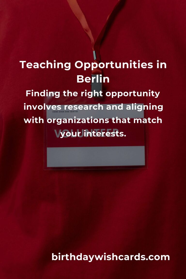 Exploring Teaching Volunteer Opportunities in Berlin