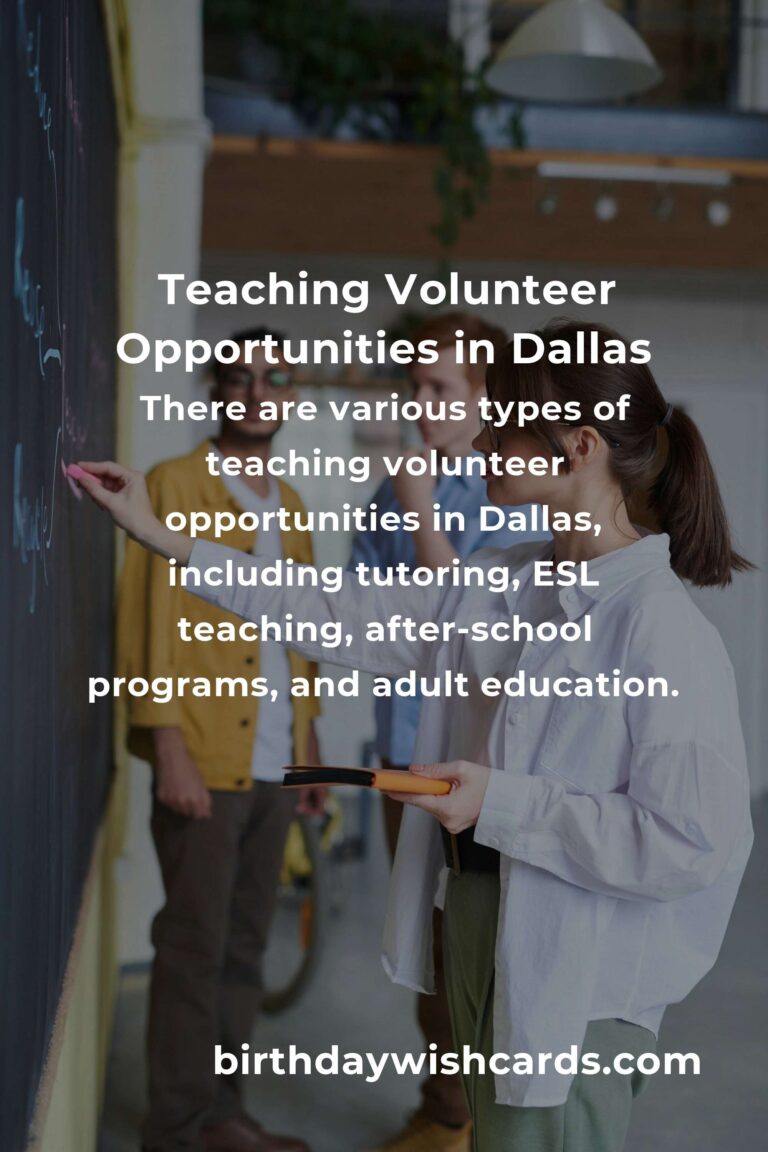 Exploring Teaching Volunteer Opportunities in Dallas for Community Impact