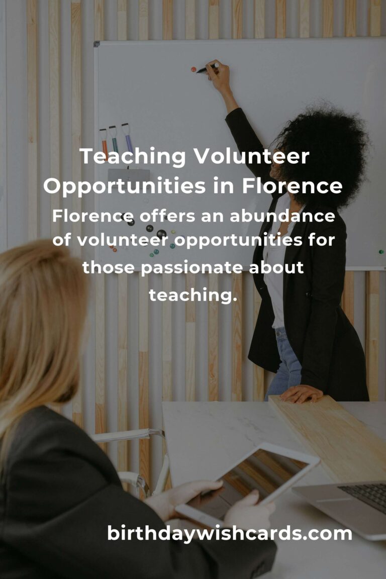 Exploring Teaching Volunteer Opportunities in Florence