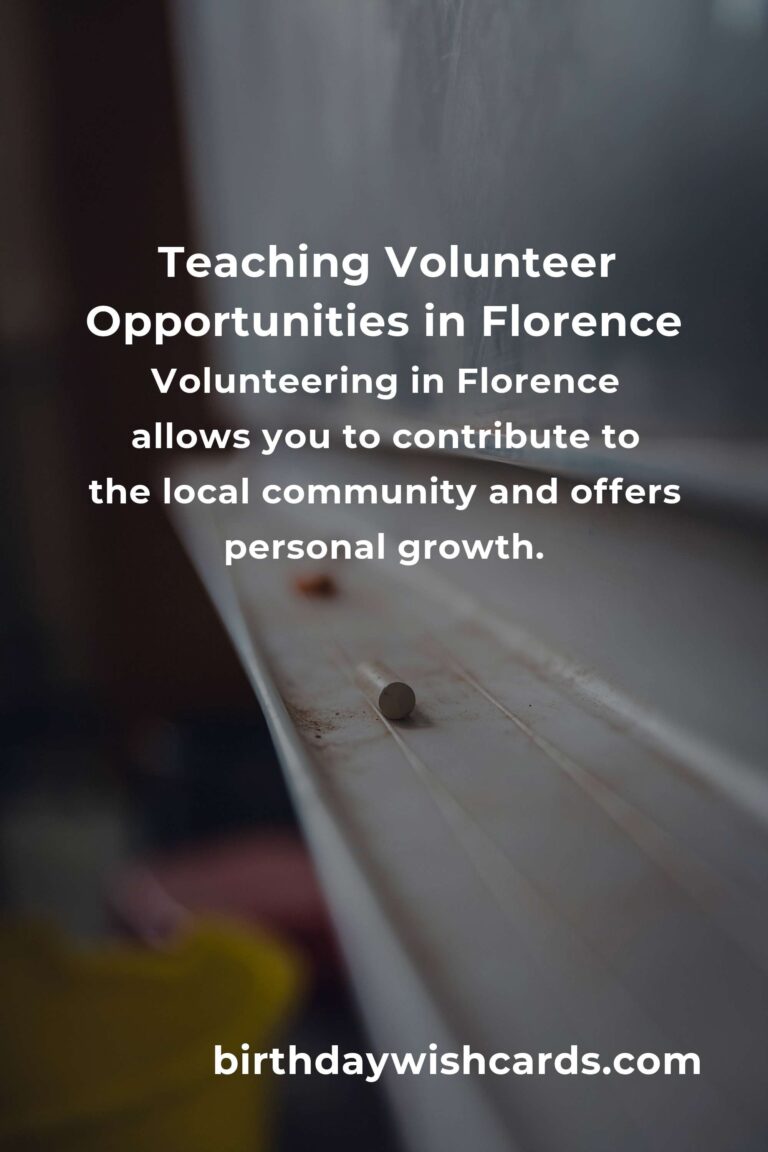 Exploring Teaching Volunteer Opportunities in Florence