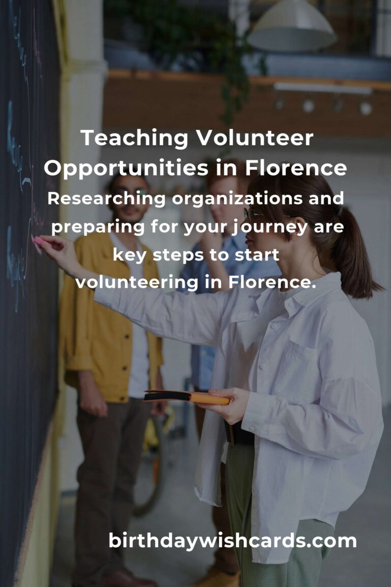 Exploring Teaching Volunteer Opportunities in Florence
