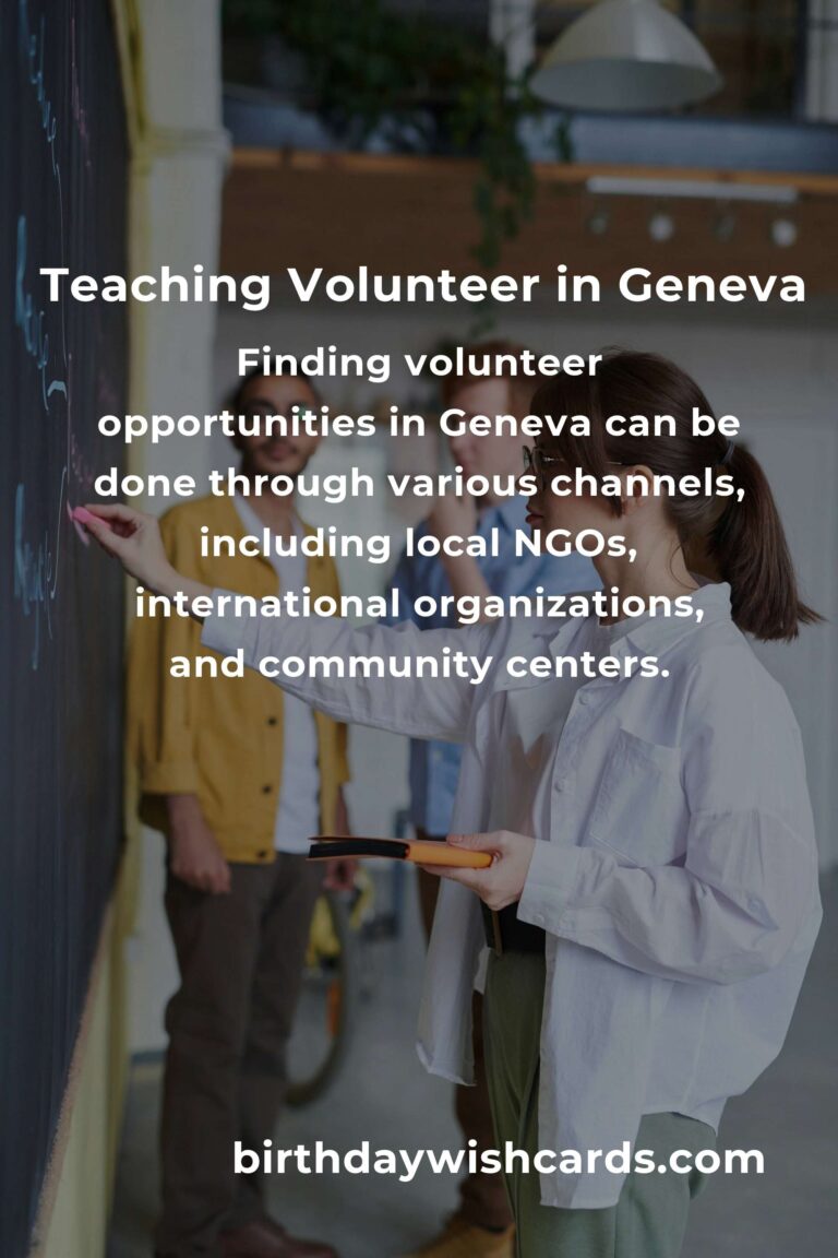Exploring Teaching Volunteer Opportunities in Geneva