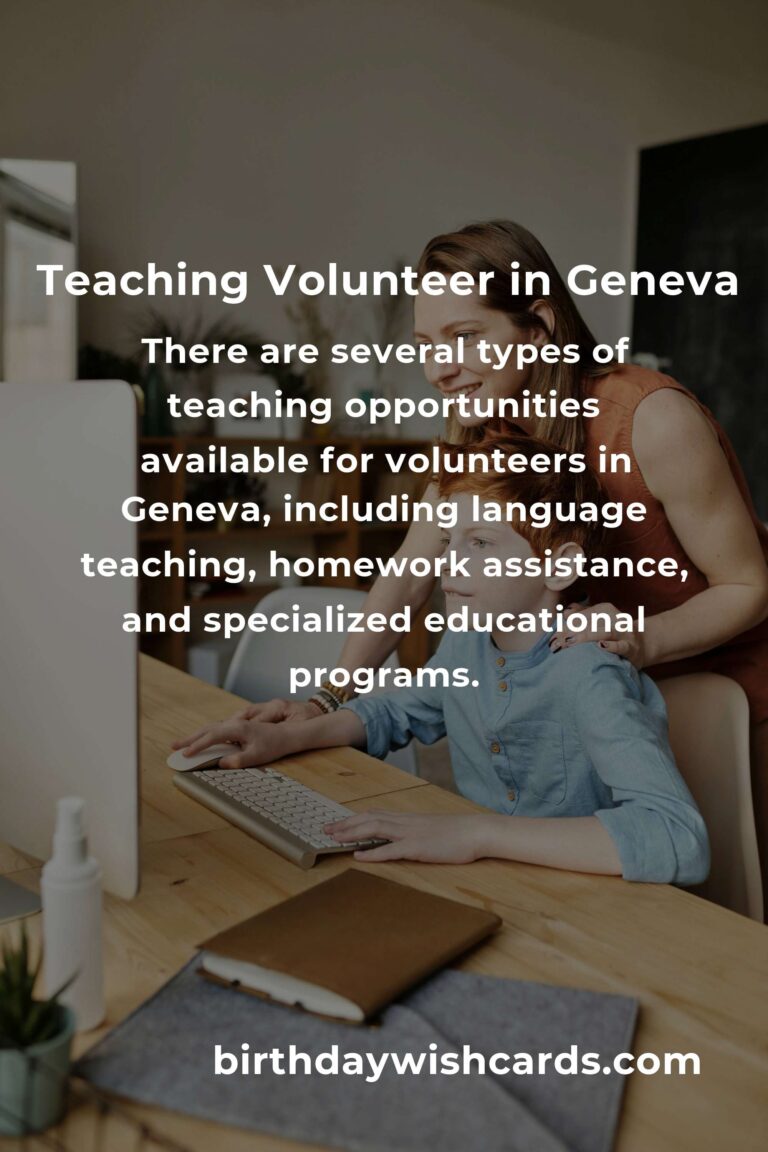 Exploring Teaching Volunteer Opportunities in Geneva