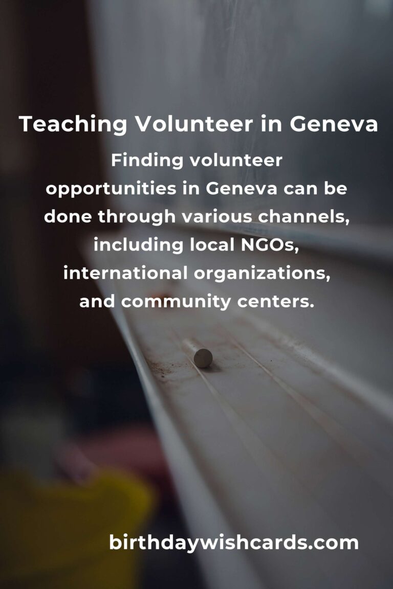 Exploring Teaching Volunteer Opportunities in Geneva