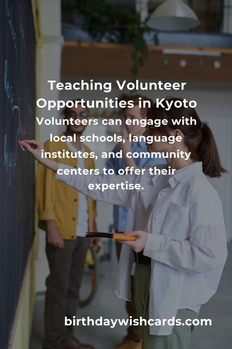 Exploring Teaching Volunteer Opportunities in Kyoto: Make a Difference While Traveling