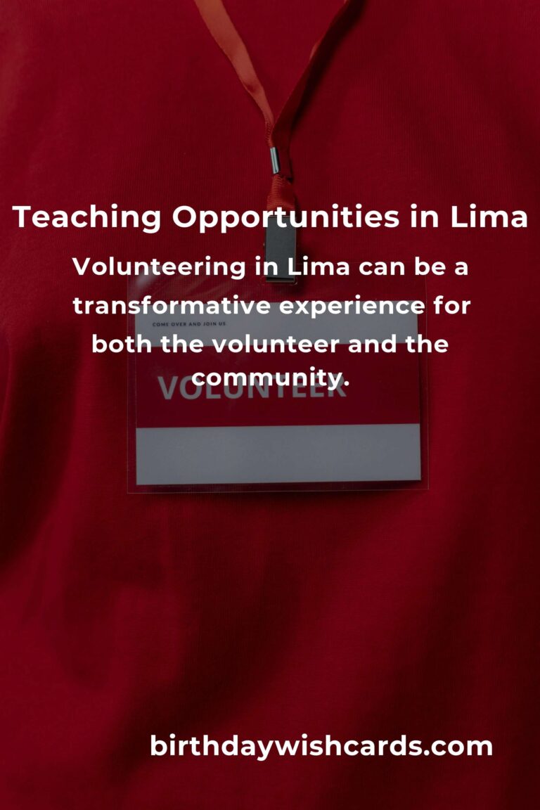 Exploring Teaching Volunteer Opportunities in Lima
