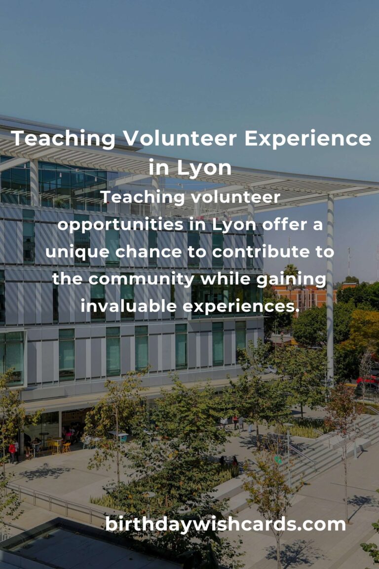 Exploring Teaching Volunteer Opportunities in Lyon for Enriching Experiences