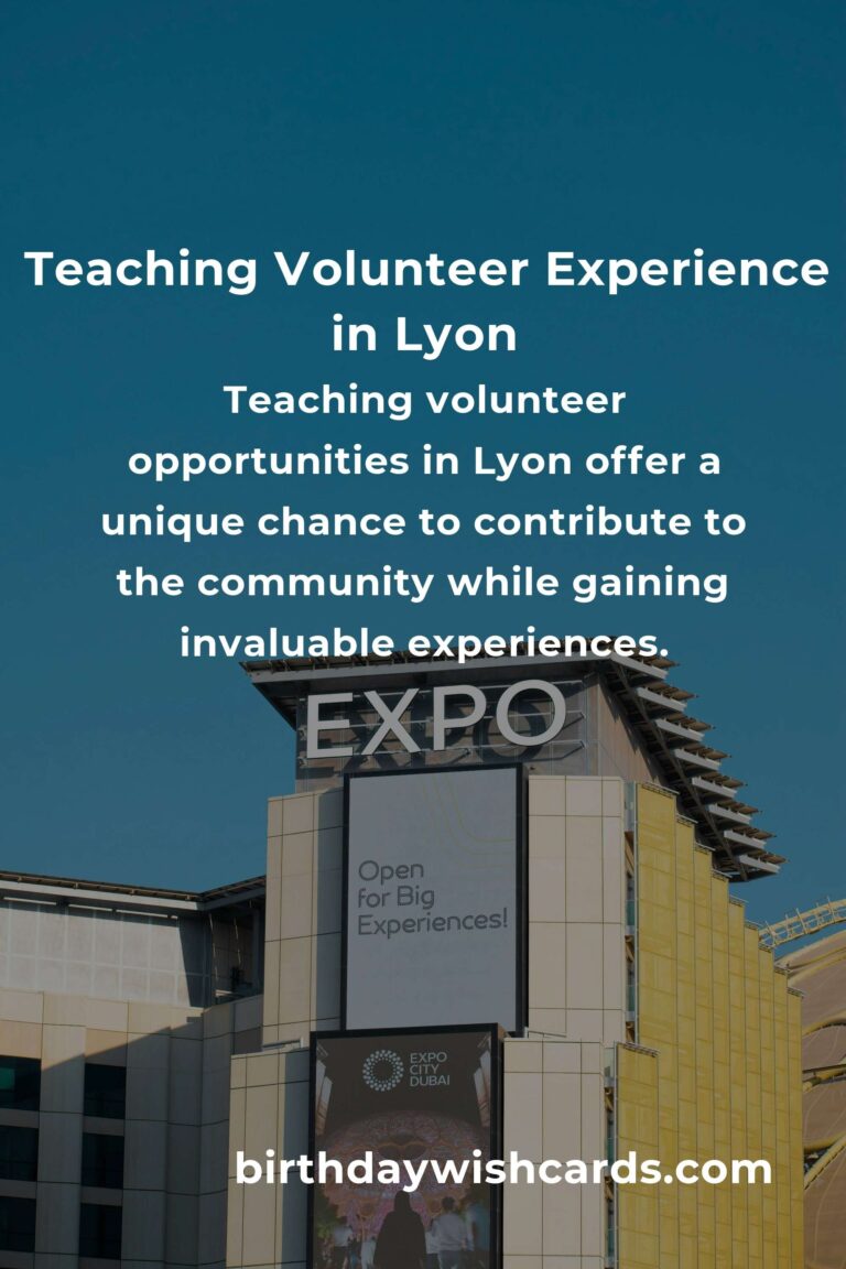 Exploring Teaching Volunteer Opportunities in Lyon for Enriching Experiences