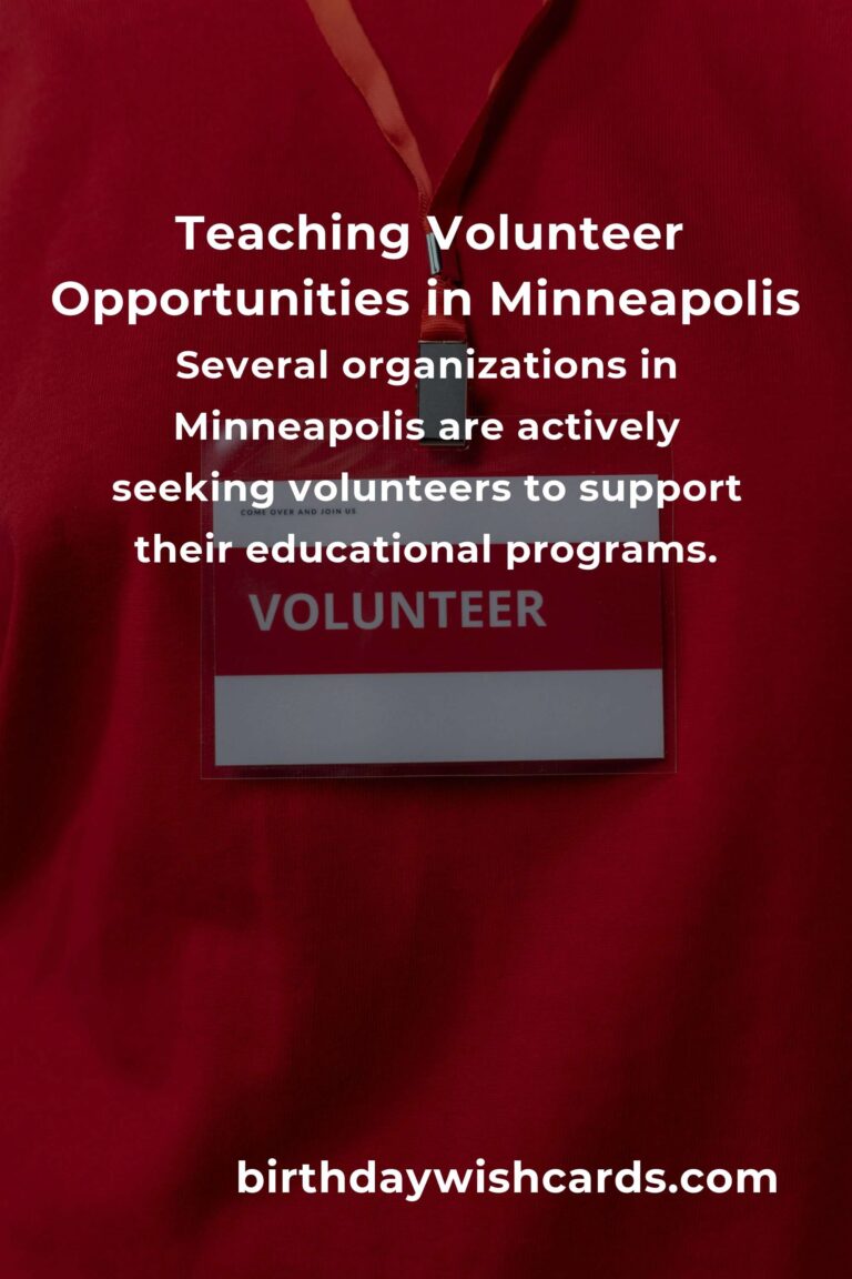 Exploring Teaching Volunteer Opportunities in Minneapolis