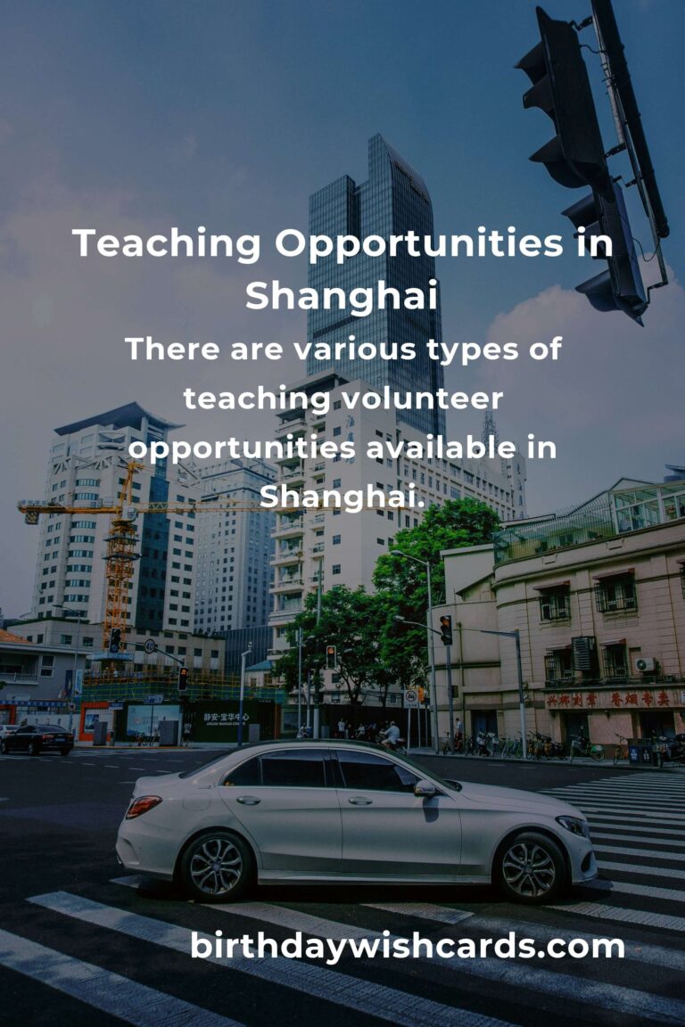 Exploring Teaching Volunteer Opportunities in Shanghai