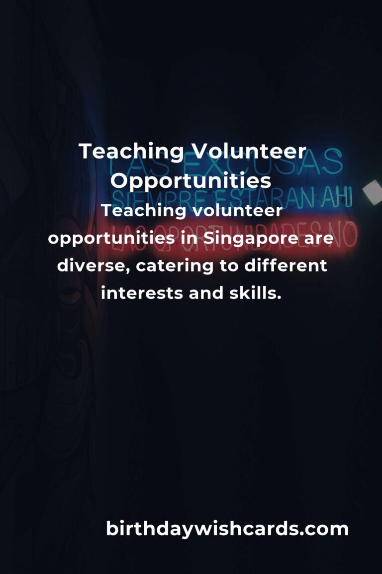 Exploring Teaching Volunteer Opportunities in Singapore: A Comprehensive Guide