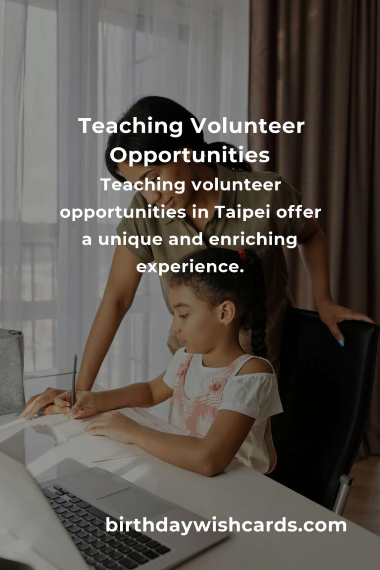 Exploring Teaching Volunteer Opportunities in Taipei