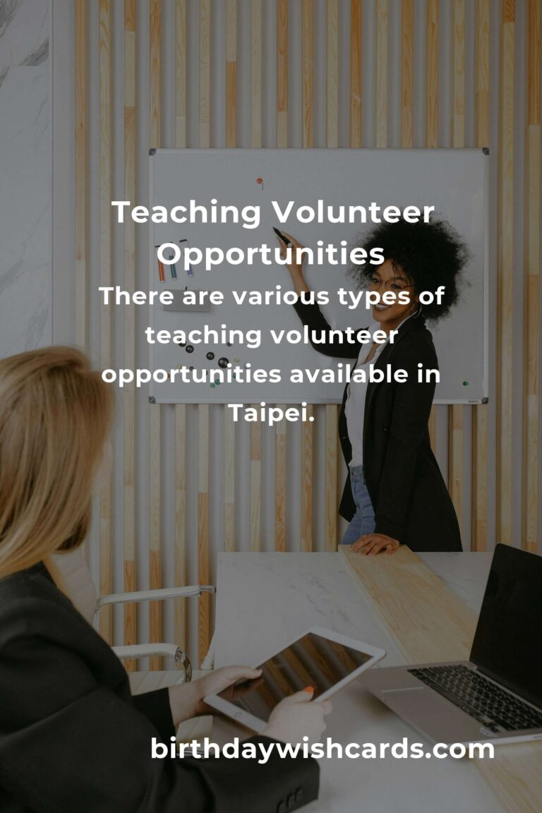 Exploring Teaching Volunteer Opportunities in Taipei
