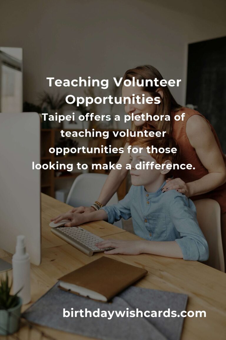 Exploring Teaching Volunteer Opportunities in Taipei