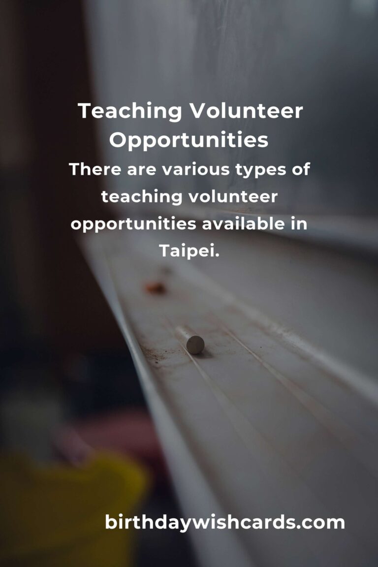 Exploring Teaching Volunteer Opportunities in Taipei