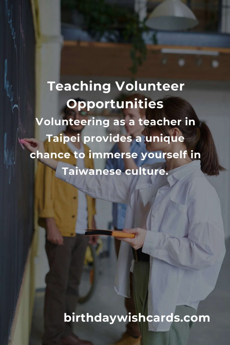 Exploring Teaching Volunteer Opportunities in Taipei