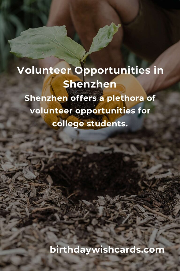Exploring Volunteer Opportunities for College Students in Shenzhen