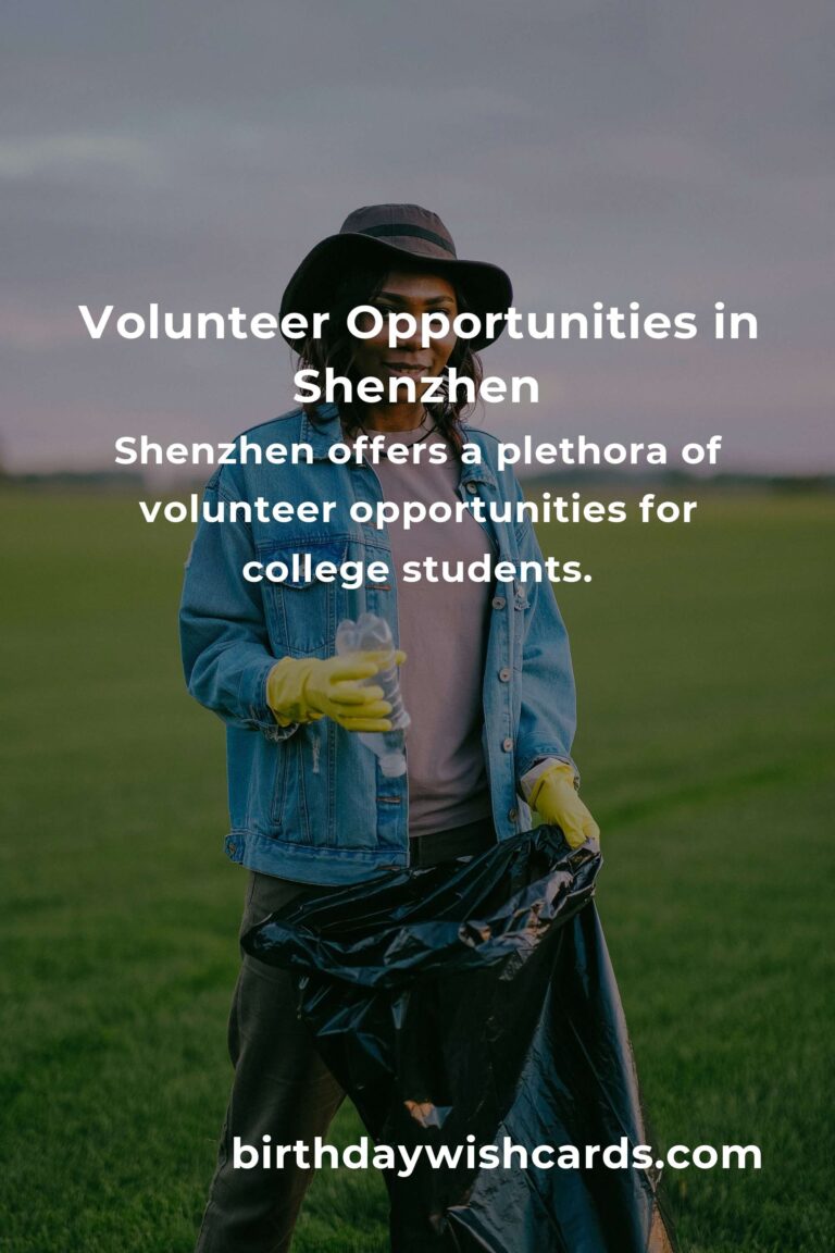 Exploring Volunteer Opportunities for College Students in Shenzhen