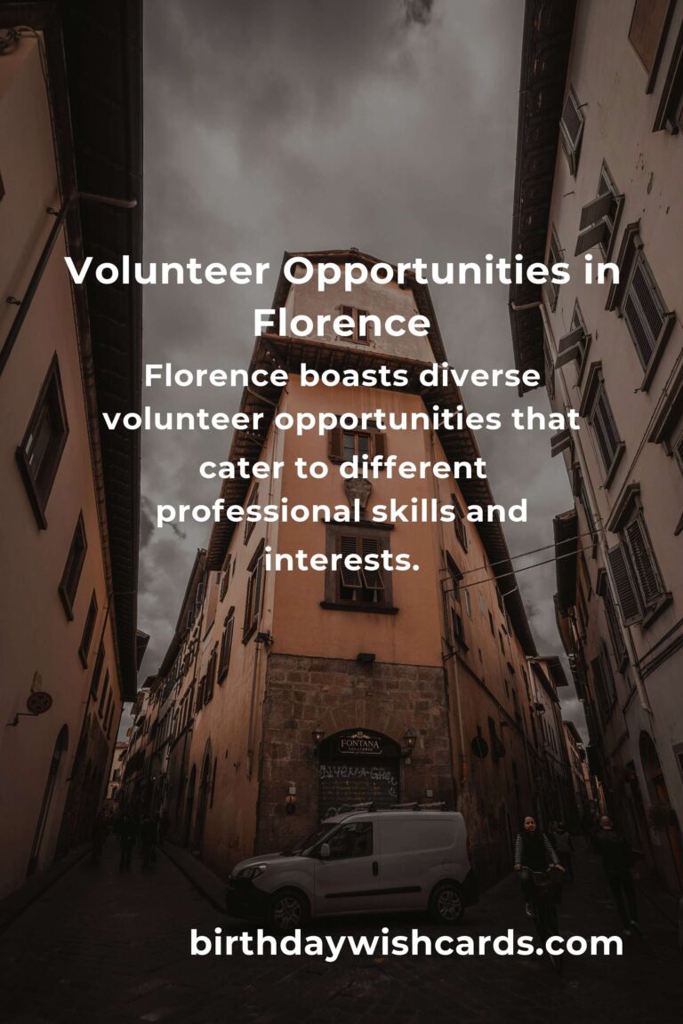 Exploring Volunteer Opportunities for Professionals in Florence