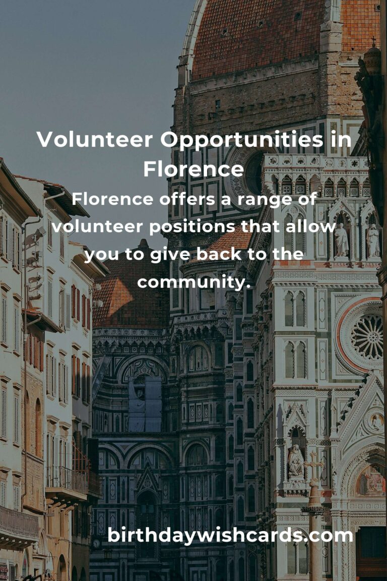 Exploring Volunteer Opportunities for Professionals in Florence
