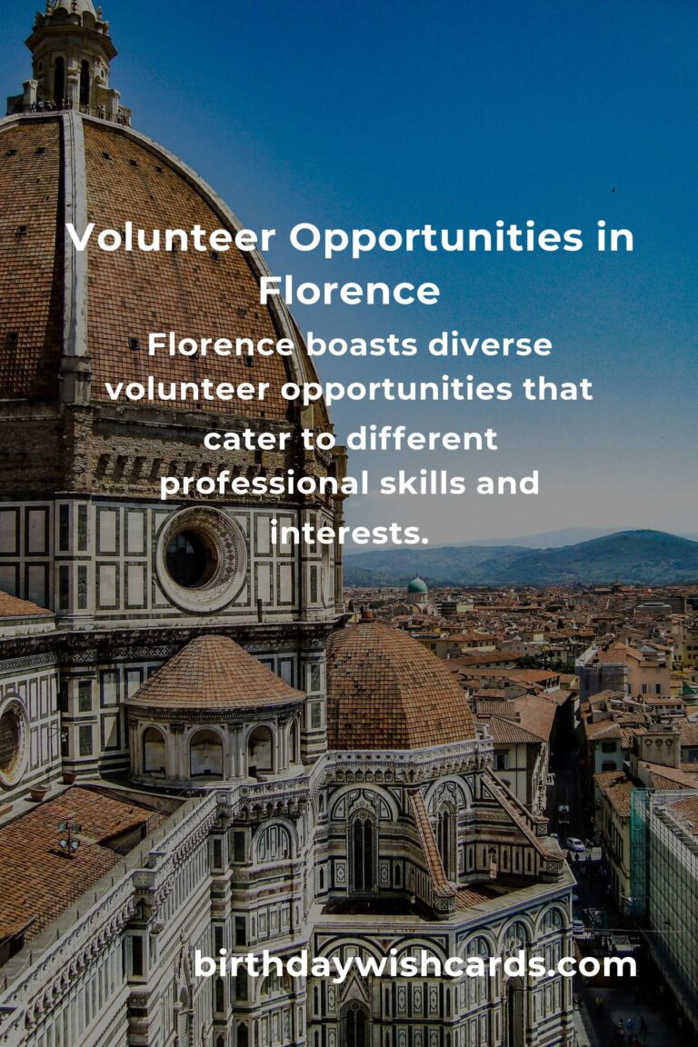 Exploring Volunteer Opportunities for Professionals in Florence