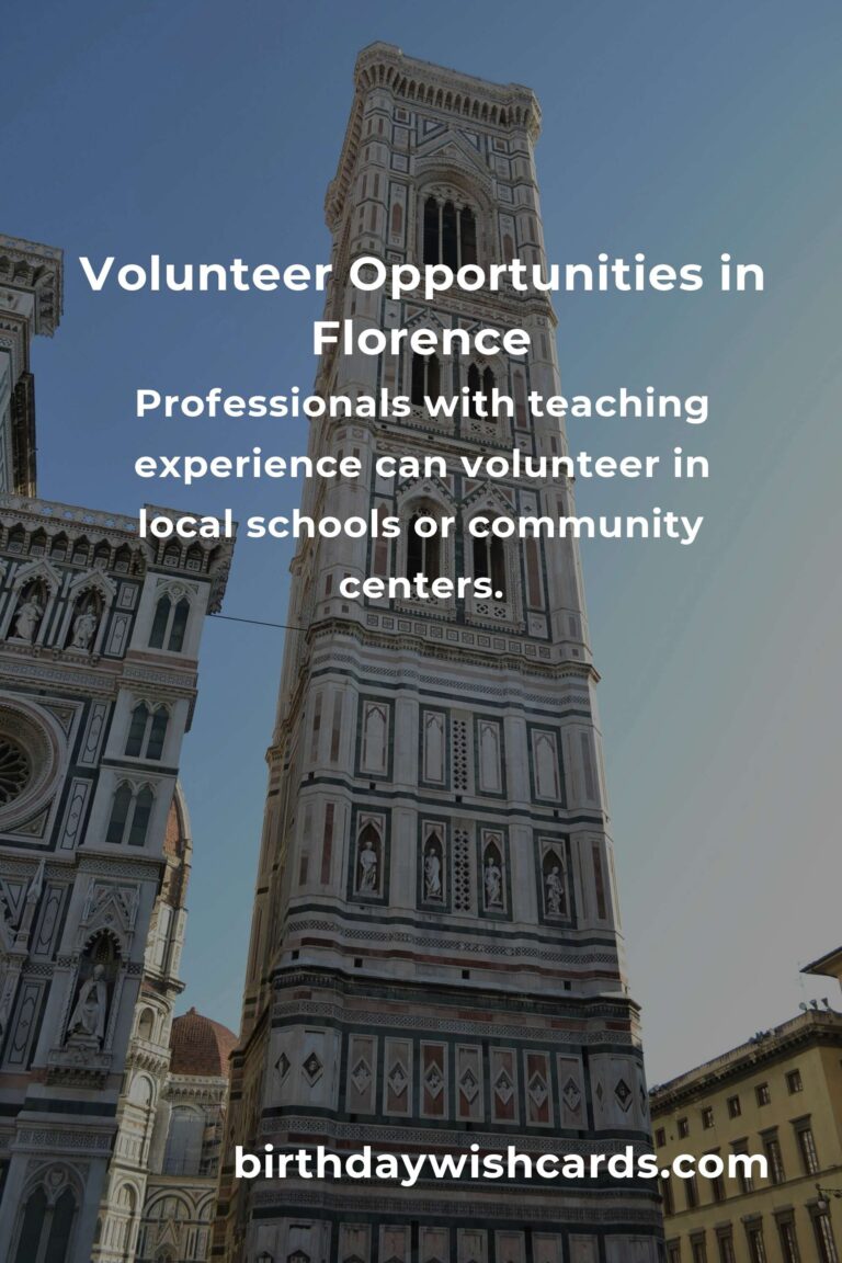 Exploring Volunteer Opportunities for Professionals in Florence