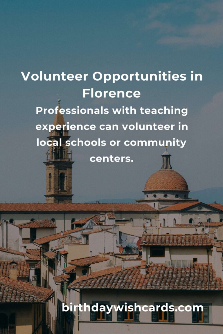 Exploring Volunteer Opportunities for Professionals in Florence