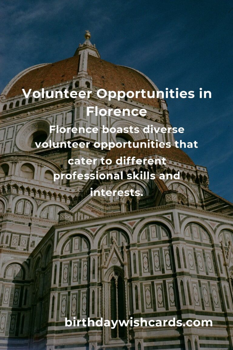 Exploring Volunteer Opportunities for Professionals in Florence