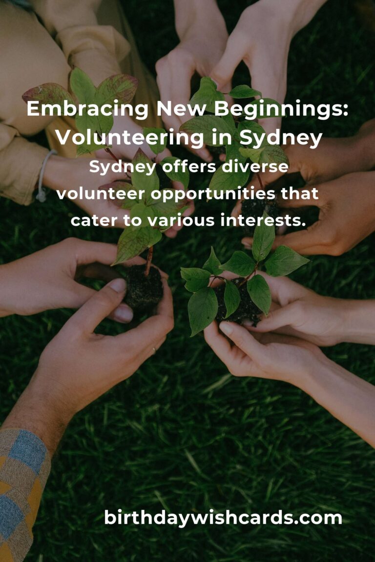 Finding Purpose: Volunteer Opportunities for Empty Nesters in Sydney