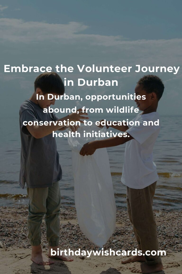 Finding Purpose: Volunteer Opportunities for Freelancers in Durban