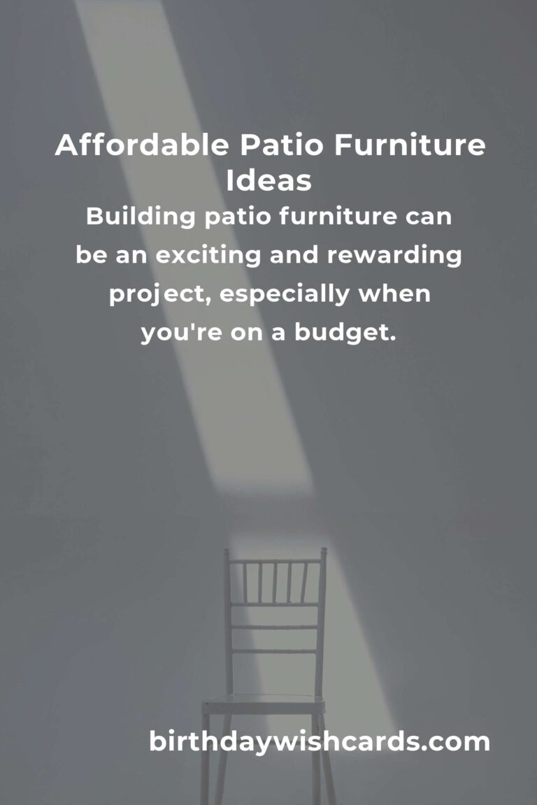 How to Build Patio Furniture on a Budget in Cairo
