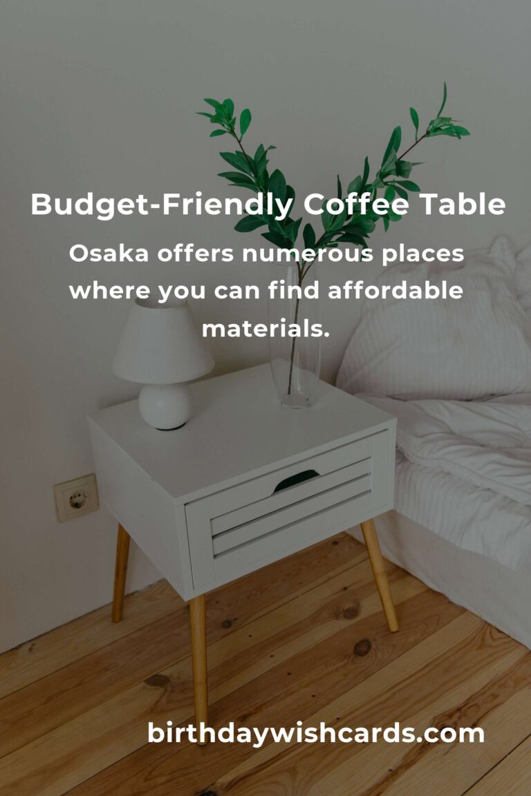 How to Build a Coffee Table on a Budget in Osaka