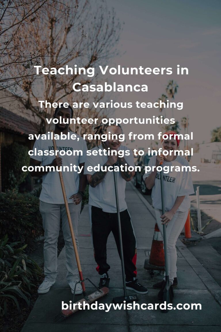 Teaching Volunteer Opportunities in Casablanca: Making a Difference