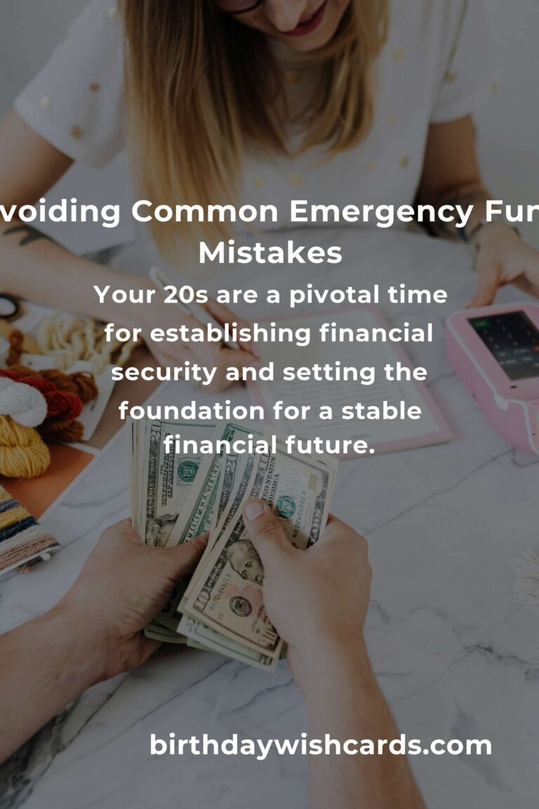 Top Emergency Fund Mistakes to Avoid in Your 20s for Financial Security